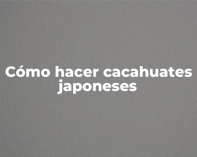 Cómo hacer cacahuates japoneses