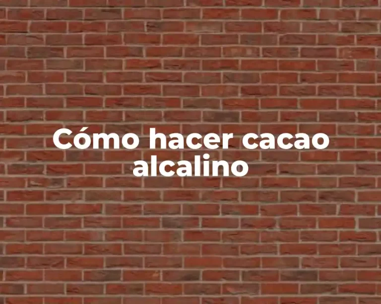 Cómo hacer cacao alcalino