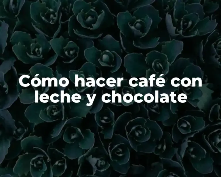 Cómo hacer café con leche y chocolate