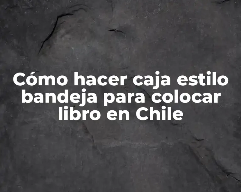 Cómo hacer caja estilo bandeja para colocar libro en Chile