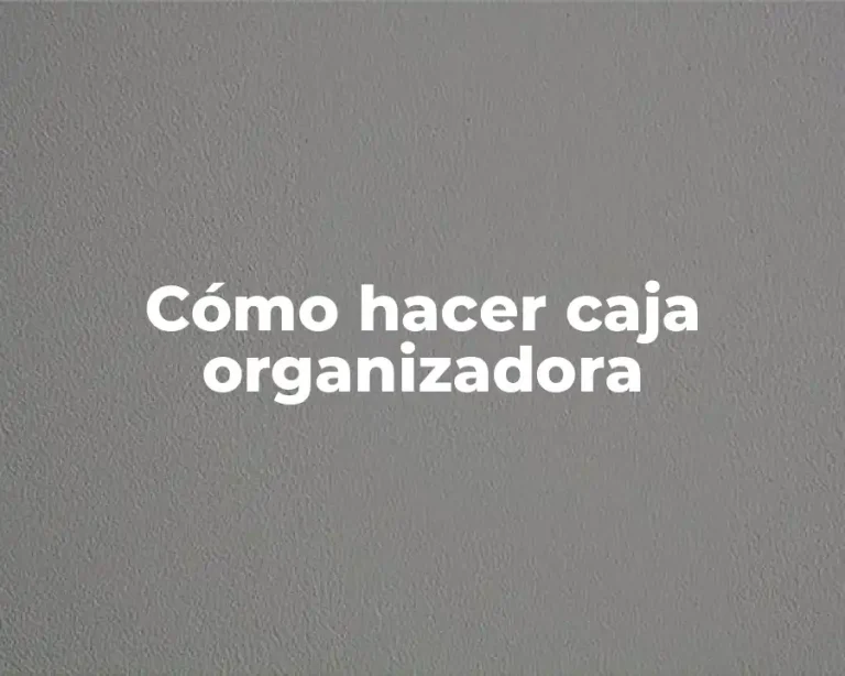 Cómo hacer caja organizadora