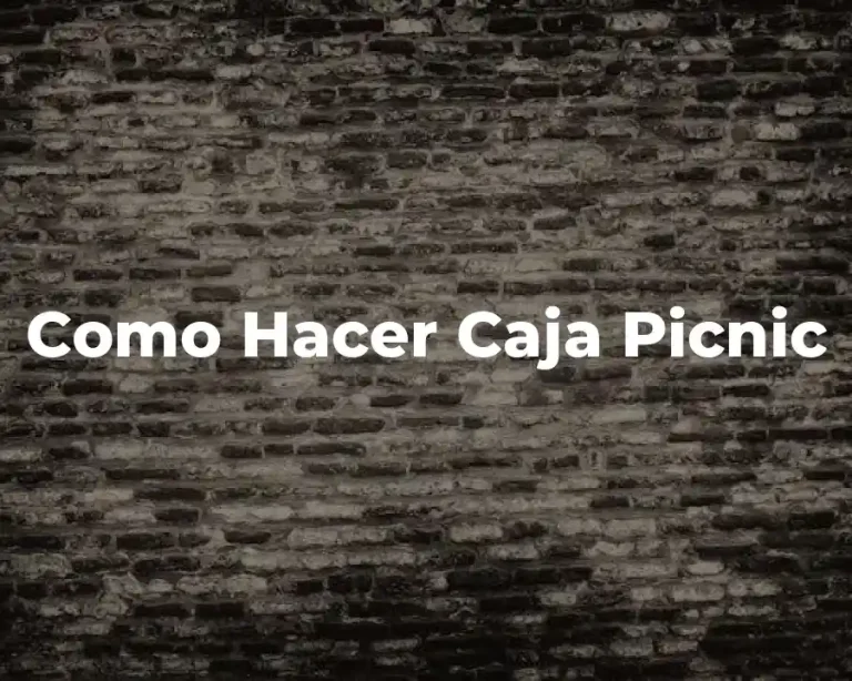 Como Hacer Caja Picnic
