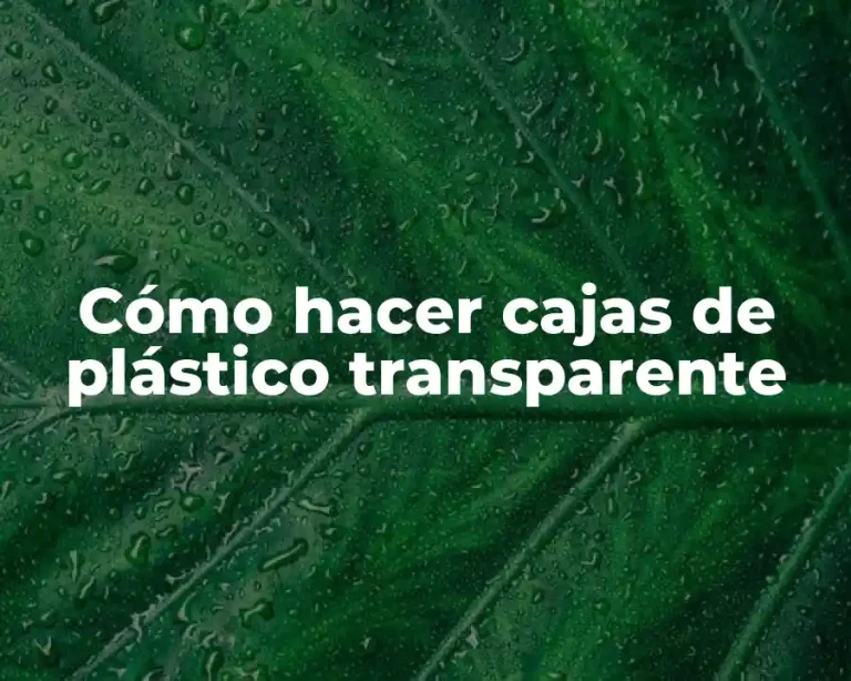 Cómo hacer cajas de plástico transparente