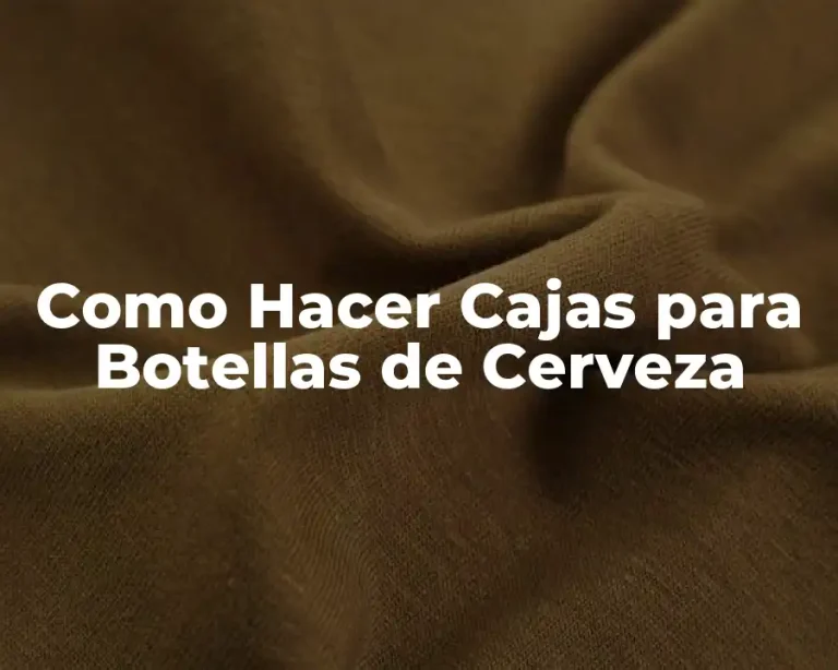 Como Hacer Cajas para Botellas de Cerveza