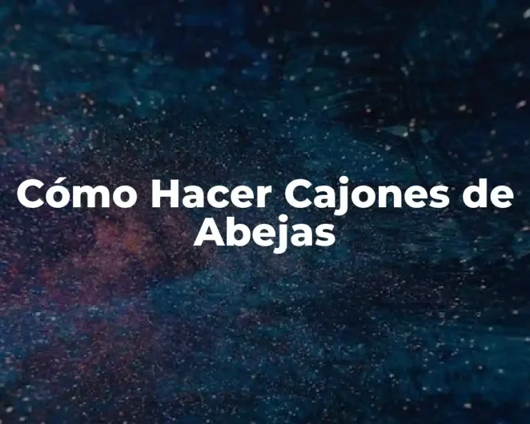 Cómo Hacer Cajones de Abejas