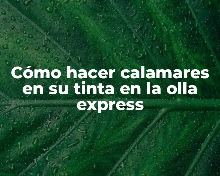 Cómo hacer calamares en su tinta en la olla express