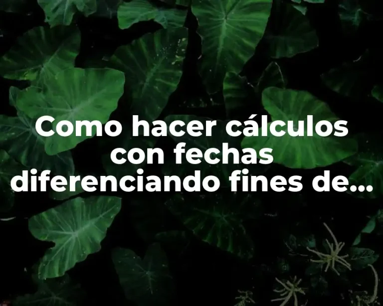 Como hacer cálculos con fechas diferenciando fines de semana
