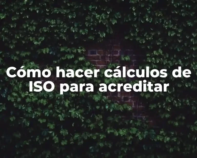 Cómo hacer cálculos de ISO para acreditar
