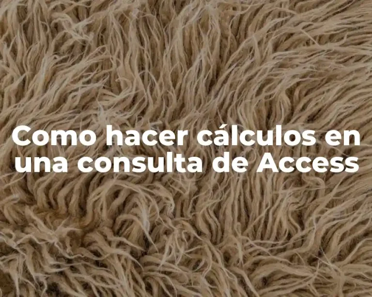 Como hacer cálculos en una consulta de Access