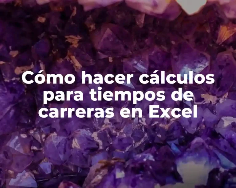 Cómo hacer cálculos para tiempos de carreras en Excel