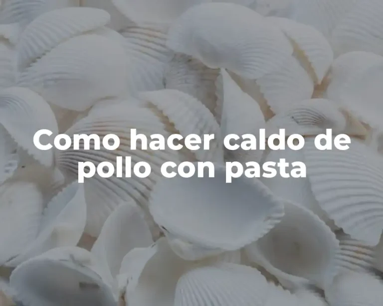 Como hacer caldo de pollo con pasta