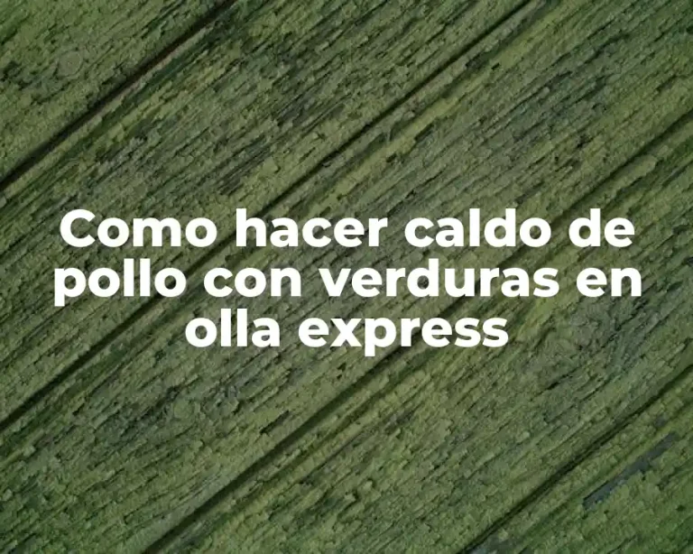 Como hacer caldo de pollo con verduras en olla express