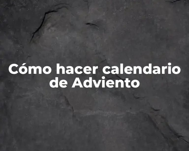 Cómo hacer calendario de Adviento