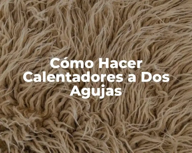 Cómo Hacer Calentadores a Dos Agujas
