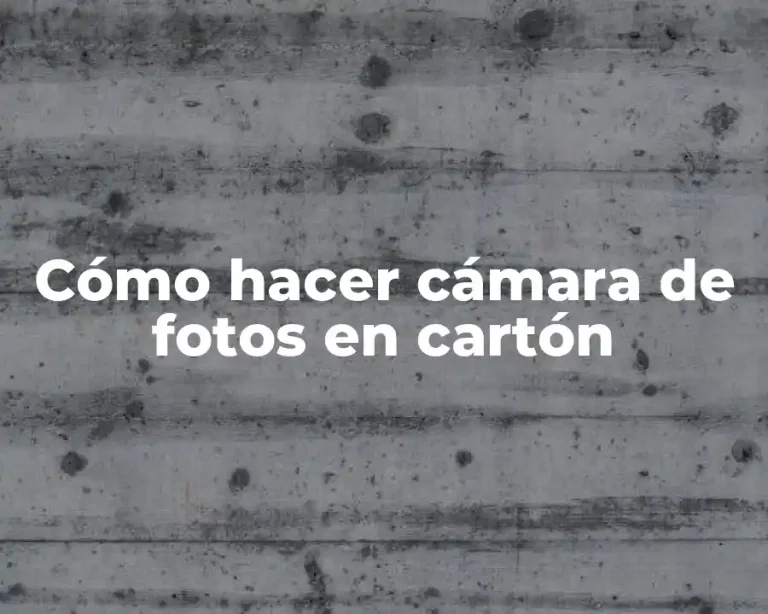 Cómo hacer cámara de fotos en cartón