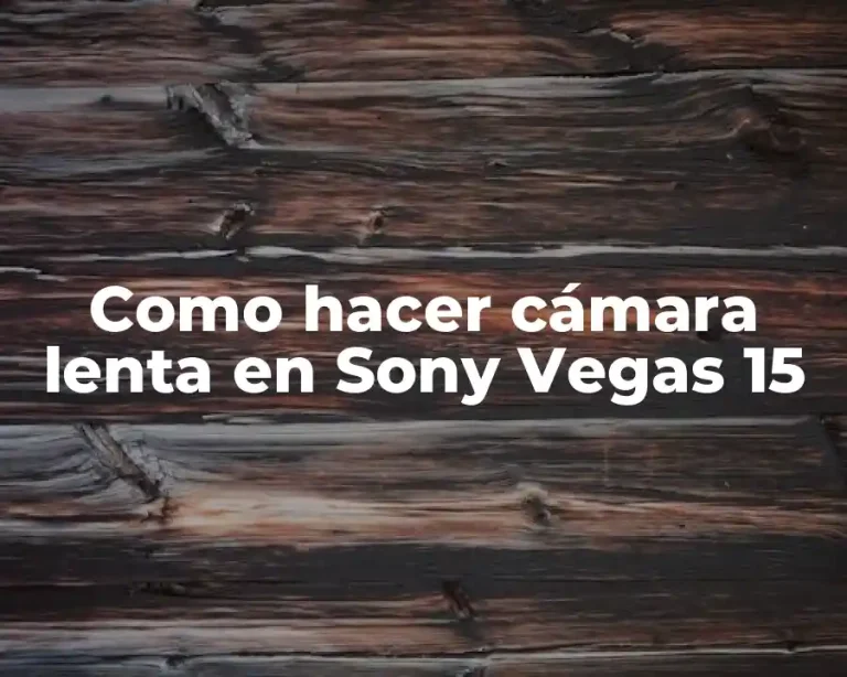 Como hacer cámara lenta en Sony Vegas 15