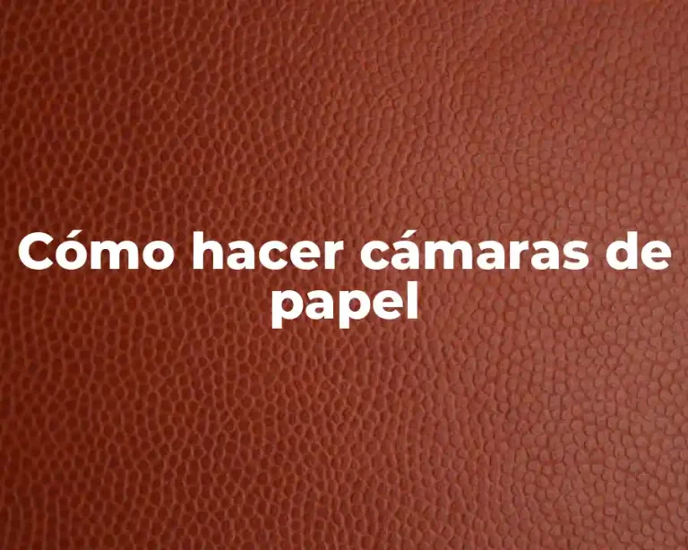 Cómo hacer cámaras de papel