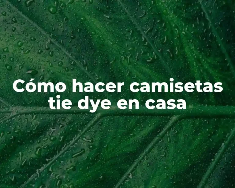 Cómo hacer camisetas tie dye en casa