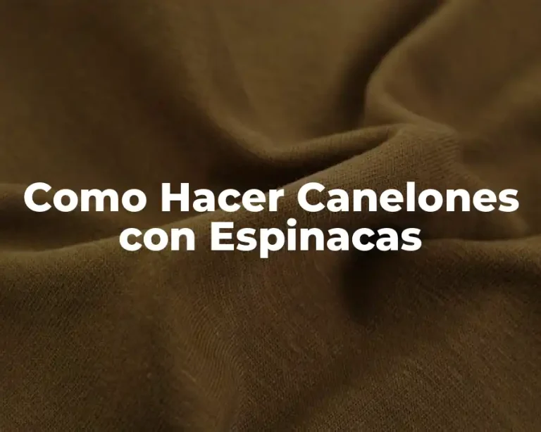 Como Hacer Canelones con Espinacas