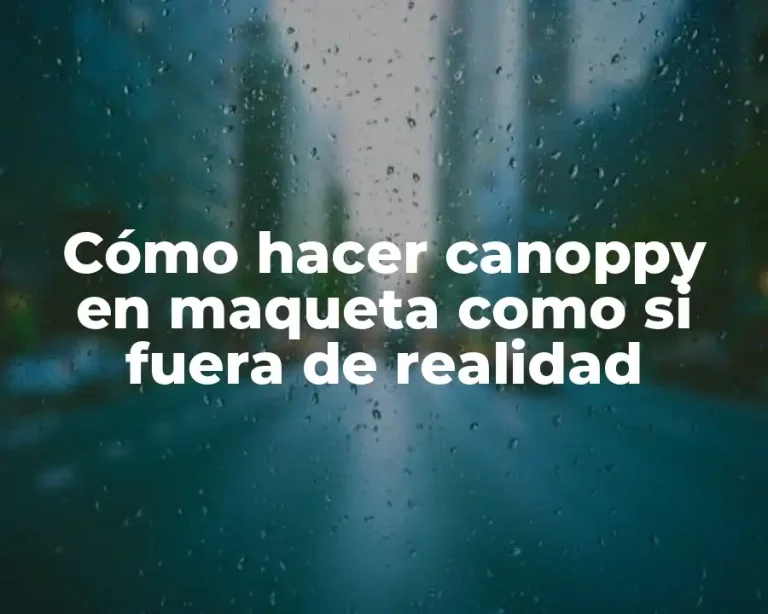 Cómo hacer canoppy en maqueta como si fuera de realidad