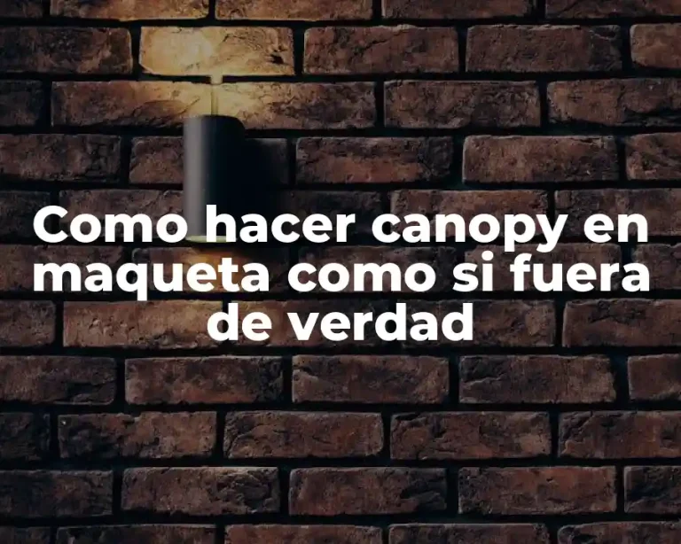 Como hacer canopy en maqueta como si fuera de verdad