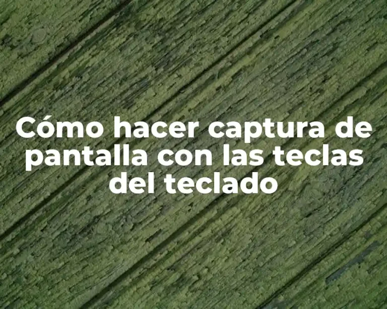 Cómo hacer captura de pantalla con las teclas del teclado