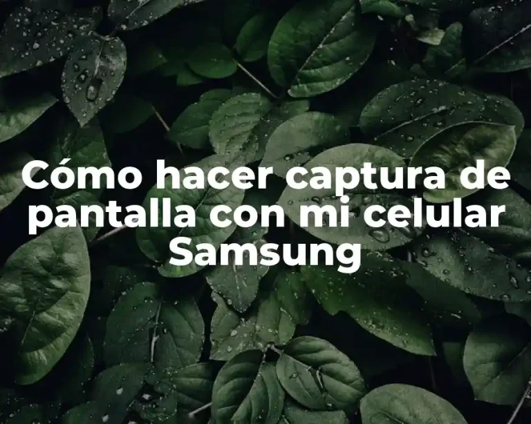 Cómo hacer captura de pantalla con mi celular Samsung