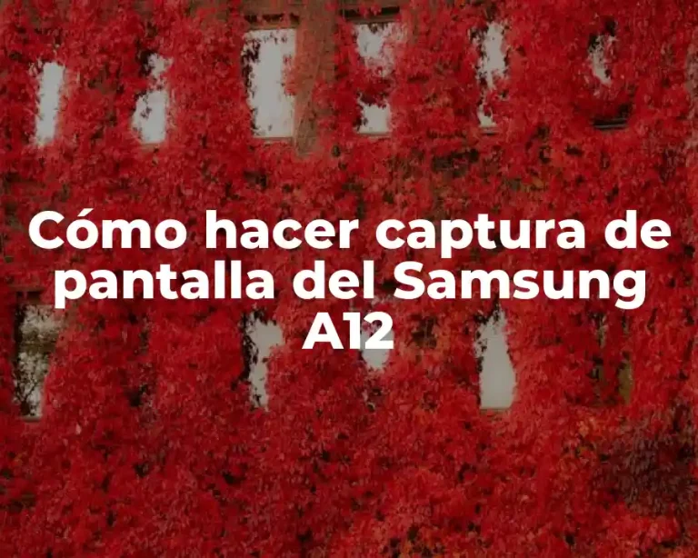 Cómo hacer captura de pantalla del Samsung A12