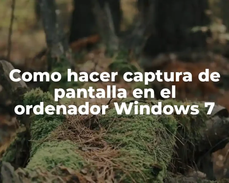 Como hacer captura de pantalla en el ordenador Windows 7