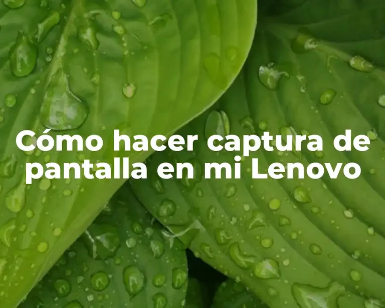 Cómo hacer captura de pantalla en mi Lenovo