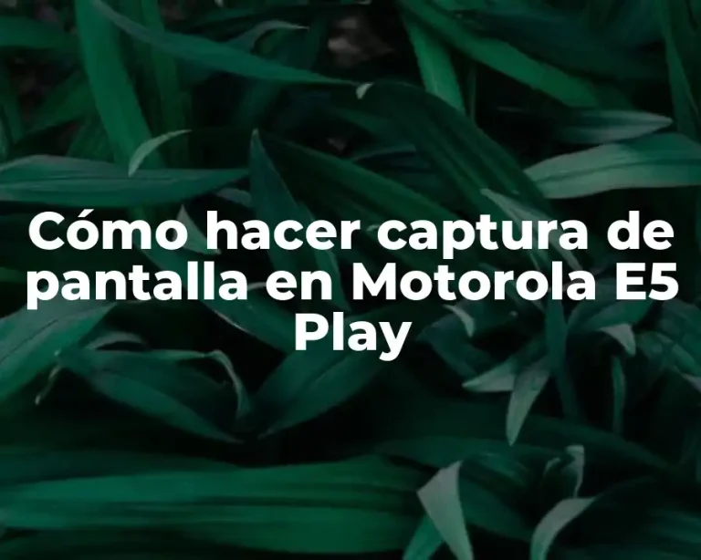 Cómo hacer captura de pantalla en Motorola E5 Play