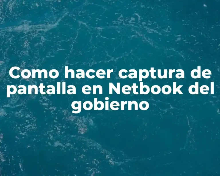 Como hacer captura de pantalla en Netbook del gobierno