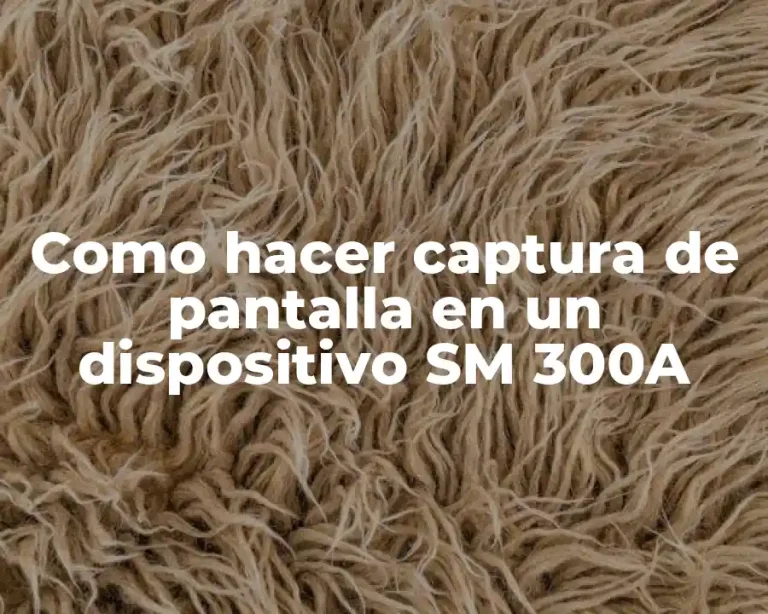Como hacer captura de pantalla en un dispositivo SM 300A
