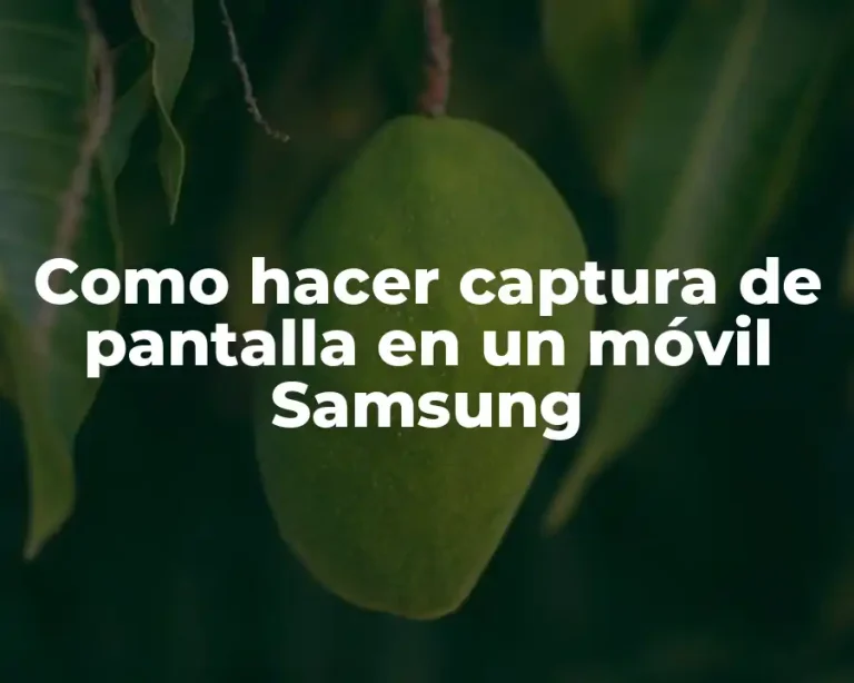 Como hacer captura de pantalla en un móvil Samsung