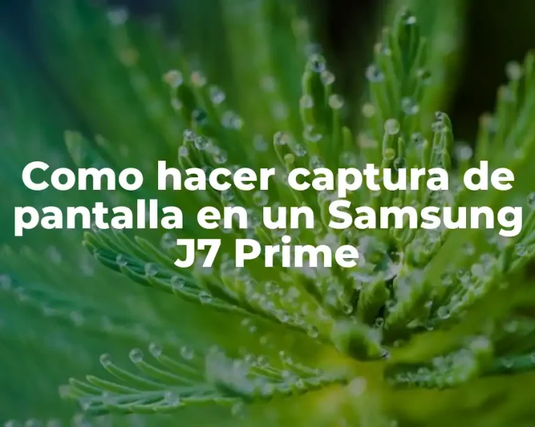 Como hacer captura de pantalla en un Samsung J7 Prime