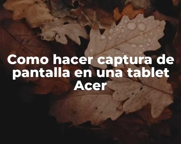 Como hacer captura de pantalla en una tablet Acer