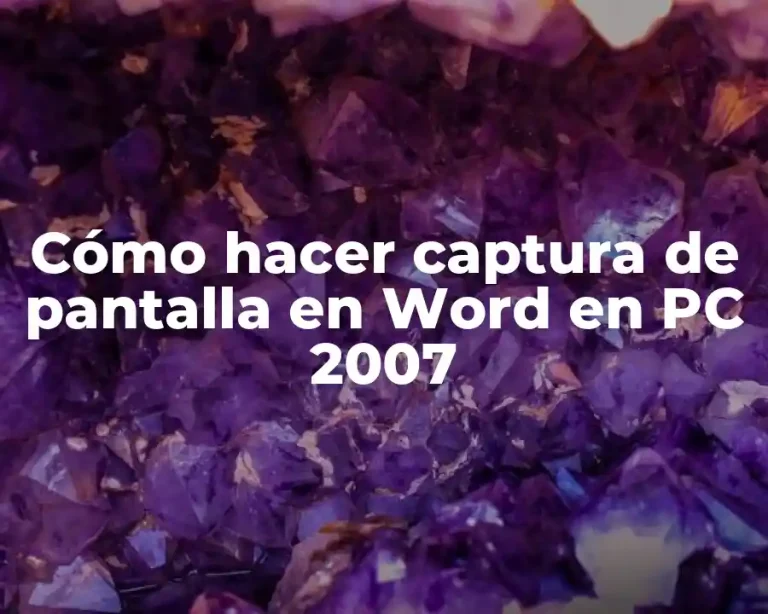 Cómo hacer captura de pantalla en Word en PC 2007