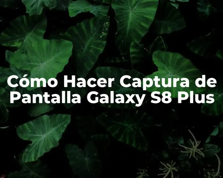 Cómo Hacer Captura de Pantalla Galaxy S8 Plus