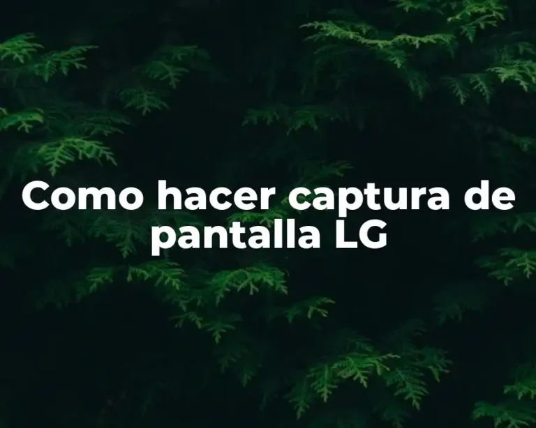 Como hacer captura de pantalla LG