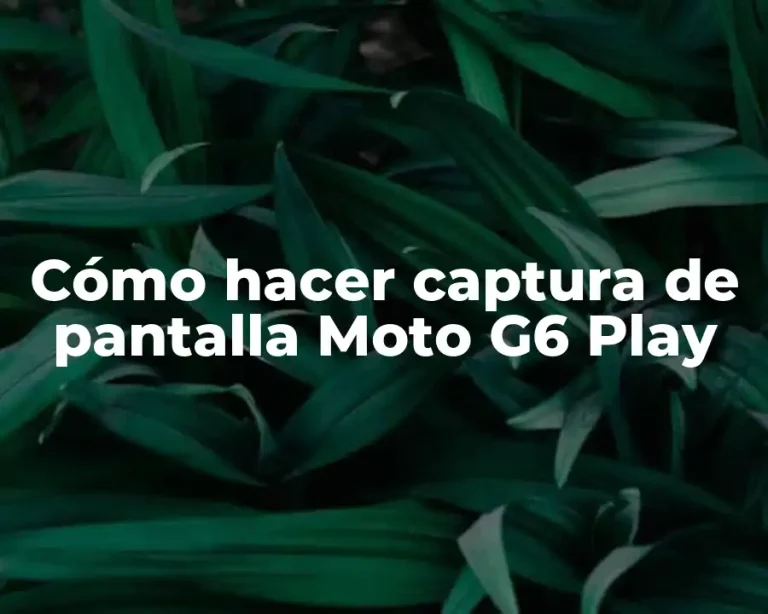 Cómo hacer captura de pantalla Moto G6 Play