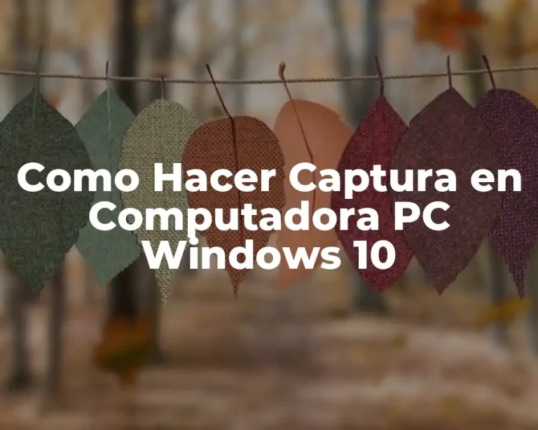 Como Hacer Captura en Computadora PC Windows 10