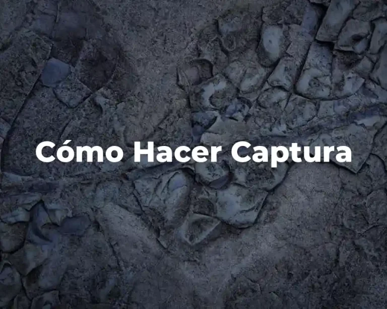 Cómo Hacer Captura