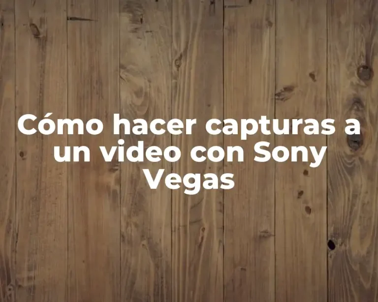 Cómo hacer capturas a un video con Sony Vegas