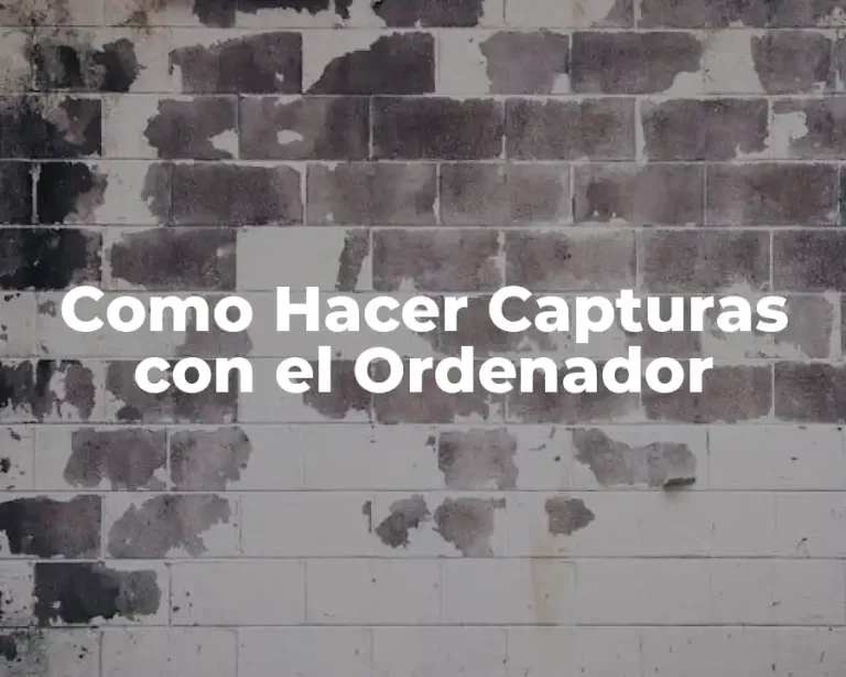 Como Hacer Capturas con el Ordenador