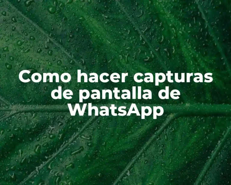 Como hacer capturas de pantalla de WhatsApp