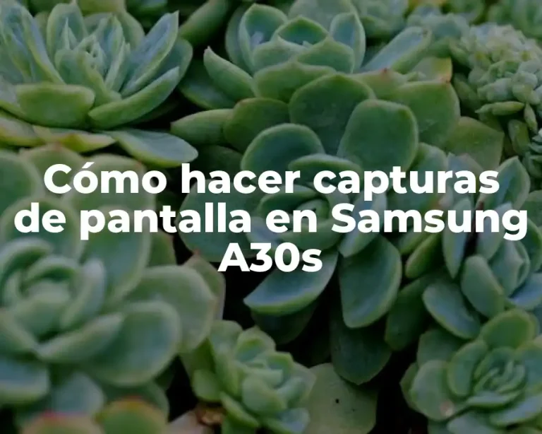 Cómo hacer capturas de pantalla en Samsung A30s