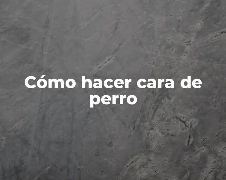 Cómo hacer cara de perro