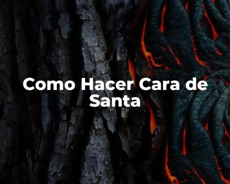 Como Hacer Cara de Santa
