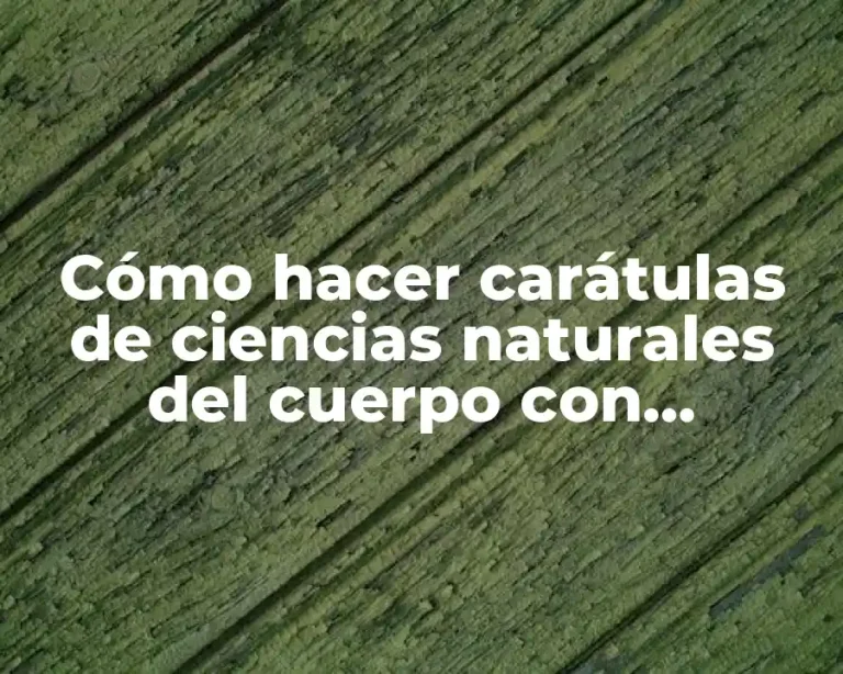 Cómo hacer carátulas de ciencias naturales del cuerpo con integrantes