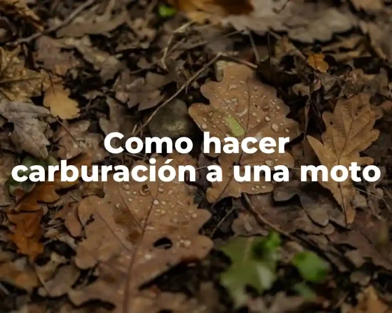 Como hacer carburación a una moto
